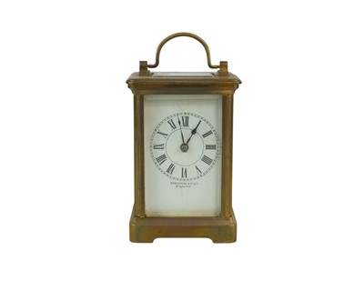 Lot 761 - A French brass carriage clock, cased.