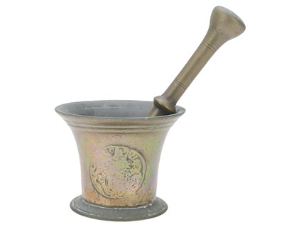 Lot 703 - A Charles II bronze mortar and an associated pestle.