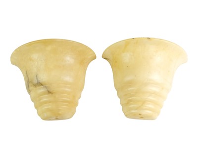 Lot 638 - A pair of Art Deco alabaster wall light shades.