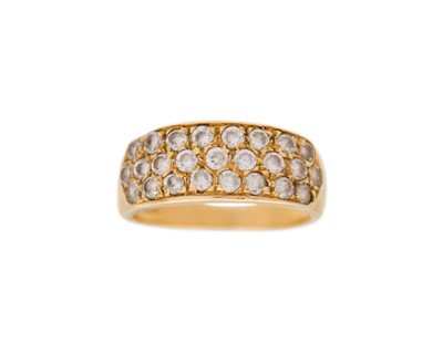 Lot 248 - A continental high-purity gold diamond pavé set ring.