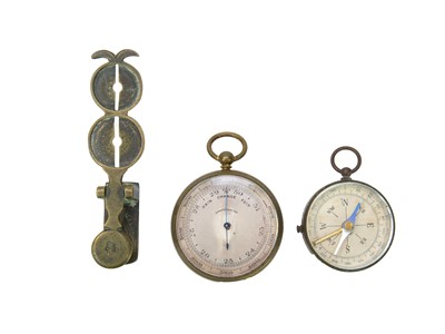 Lot 10 - A late Victorian compensated pocket barometer.