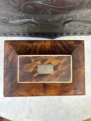 Lot 1 - A Regency tortoiseshell tea caddy.
