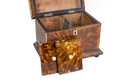 Lot 1 - A Regency tortoiseshell tea caddy.