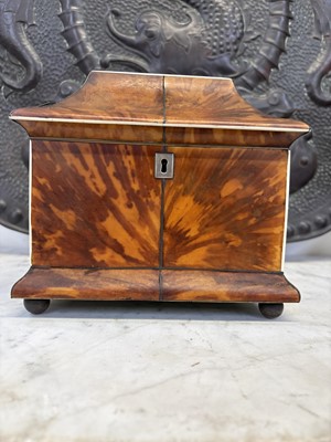 Lot 1 - A Regency tortoiseshell tea caddy.