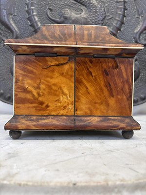 Lot 1 - A Regency tortoiseshell tea caddy.