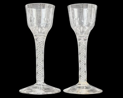 Lot 530 - A pair of early George III drinking glasses.