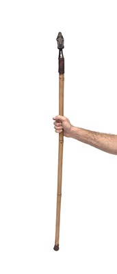 Lot 120 - An unusual walking stick, the iron finial...