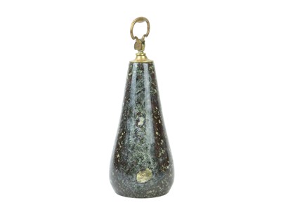 Lot 53 - A Cornish serpentine door stop with brass handle.