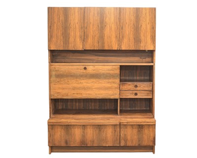 Lot 629 - A mid century Indian rosewood finished side cabinet.