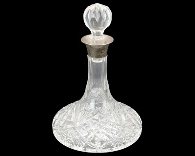 Lot 539 - A silver mounted liquer decanter and stopper.