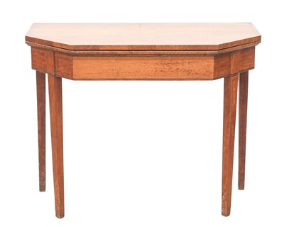 Lot 914 - A satinwood fold top card table.