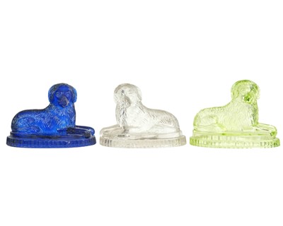 Lot 569 - A trio of late 19th century John Derbyshire press-moulded glass sculptures.