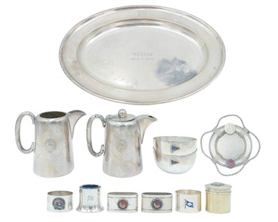Lot 495 - A group of maritime related plated ware for cruise liners and yacht clubs.