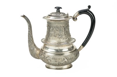 Lot 415 - An Indian Sterling silver four piece tea set.