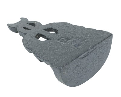 Lot 14 - A Victorian black painted cast iron door stop in the form of a stylised dolphin.