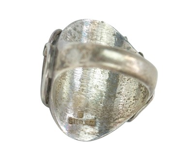 Lot 101 - Navajo sterling silver bangle and ring.