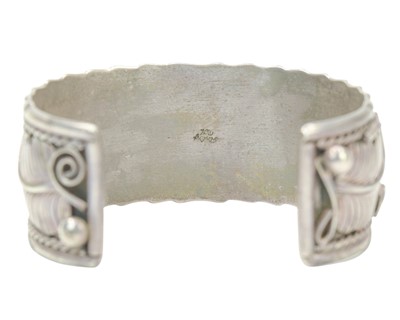 Lot 101 - Navajo sterling silver bangle and ring.