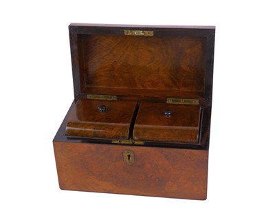 Lot 123 - A Victorian walnut tea caddy.