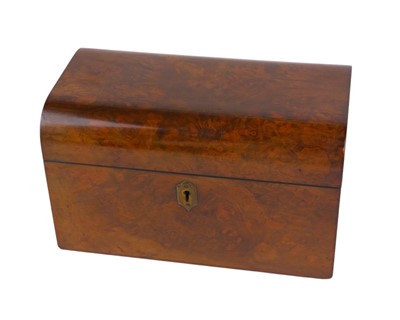 Lot 123 - A Victorian walnut tea caddy.