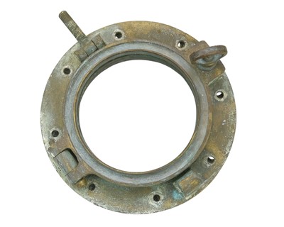 Lot 484 - A salvaged brass porthole.