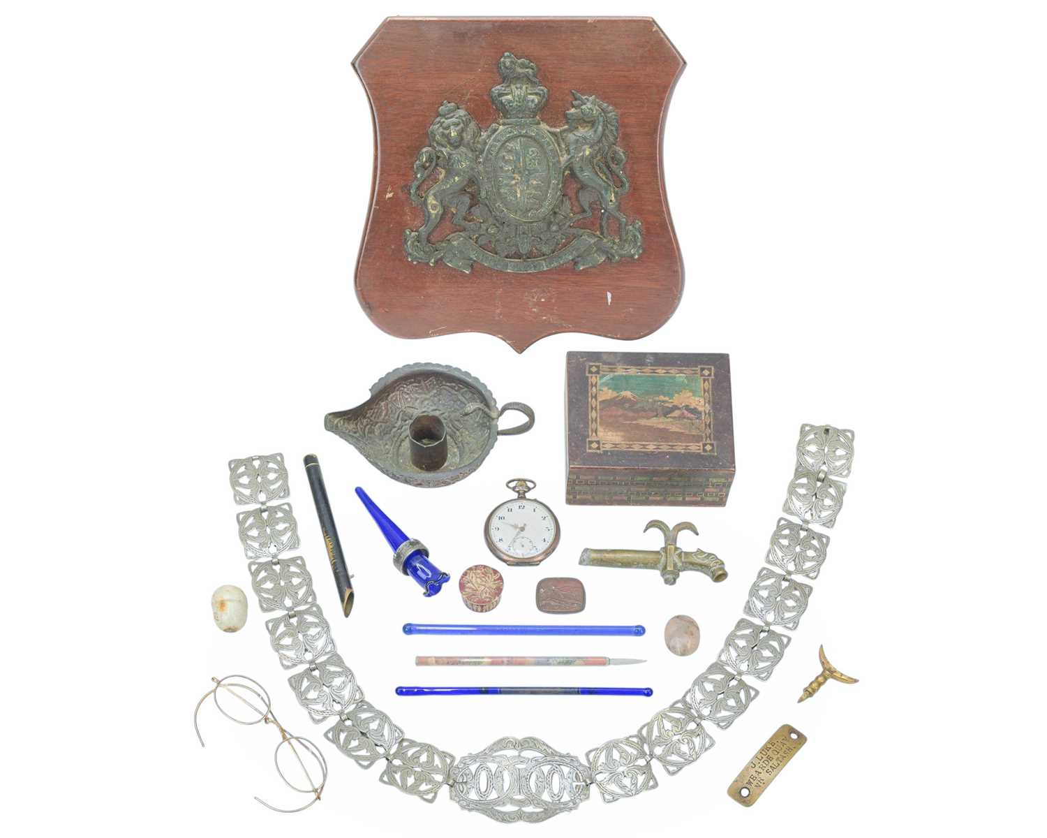Lot 112 - A Victorian cast brass royal coat of arms.