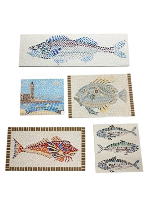 Lot 728 - M McChrystal, five mosaic panels.
