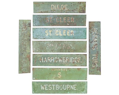 Lot 80 - Nine East Cornwall post sorting office labels.