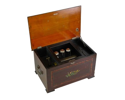 Lot 11 - A late 19th century Swiss bells in sight music box.