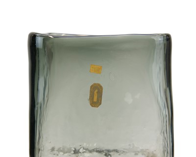 Lot 625 - A Whitefriars textured glass Drunken Bricklayer vase designed by Geoffrey Baxter.
