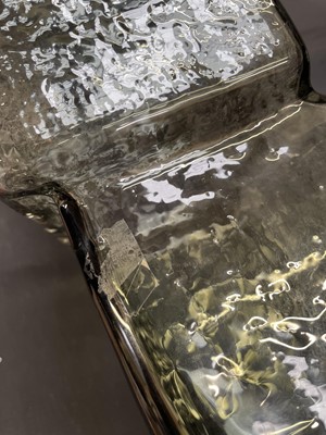 Lot 625 - A Whitefriars textured glass Drunken Bricklayer vase designed by Geoffrey Baxter.