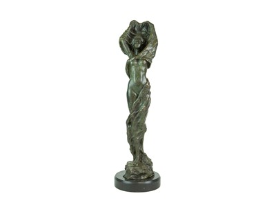 Lot 589 - Art Nouveau style nude bronze figure.