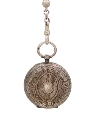Lot 531 - A .935 silver Swiss lady's key wind open face cylinder pocket watch.