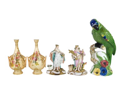 Lot 590 - A pair of German porcelain figures.