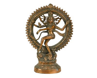 Lot 392 - An Indian copper alloy figure of Shiva Nataraja.