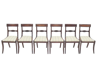 Lot 851 - A set of six Regency mahogany dining chairs.