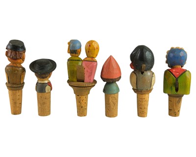 Lot 18 - Three Black Forest type figural automaton bottle stoppers.