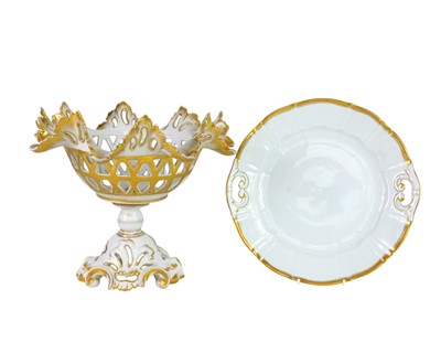 Lot 517 - A 19th century KPM porcelain fruit basket.