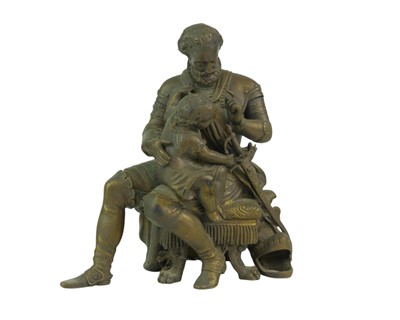 Lot 77 - A French bronze figure of a knight.