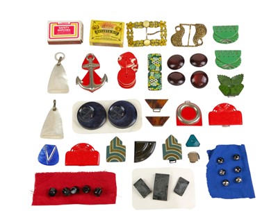 Lot 343 - A collection of mid-century buttons and buckles.