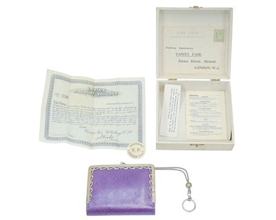 Lot 342 - A purple faux leather and sterling silver purse.