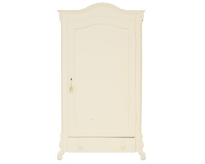 Lot 875 - A 20th century French cream-painted armoire wardrobe.