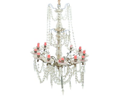 Lot 810 - A French crystal chandelier.