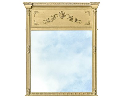 Lot 785 - A French gilt overmantel mirror.