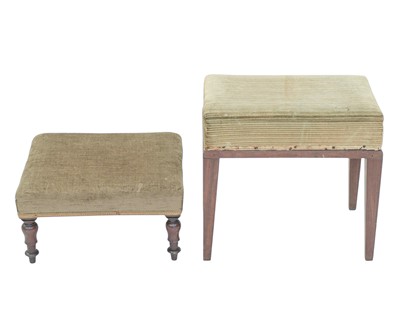 Lot 922 - A Victorian walnut framed footstool.