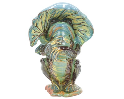 Lot 582 - A C.H. Brannam Barnstaple pottery frog.