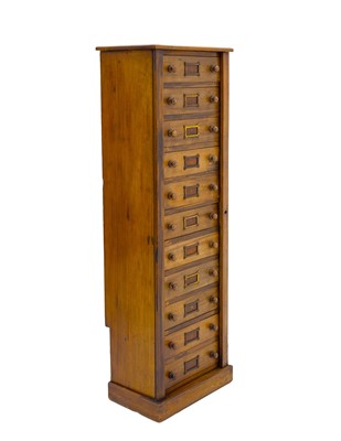 Lot 837 - A late Victorian mahogany Wellington type filing chest.