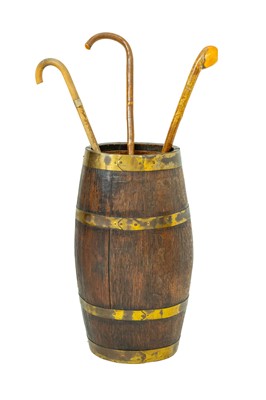 Lot 810 - A coopered oak sherry barrel.