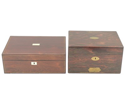 Lot 162 - A Victorian rosewood vanity box, by Mechi, London.