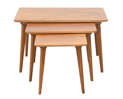 Lot 642 - A nest of three walnut occasional tables, Nance Workshops, St Ives.