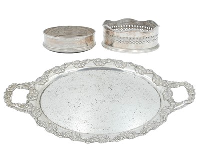 Lot 297 - A modern silver coaster.